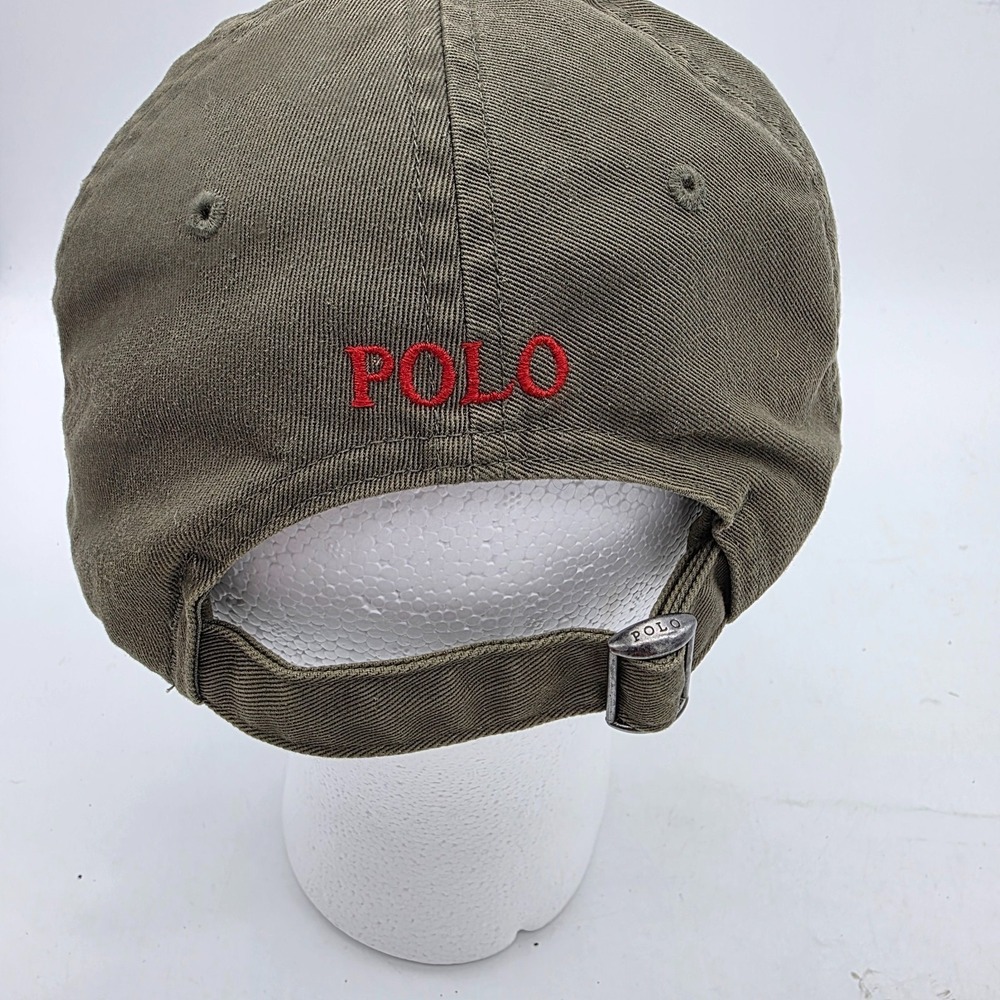 Polo Ralph Lauren Hat Cap Green Strap Back Adjustable Red Pony Baseball Men - Picture 6 of 10